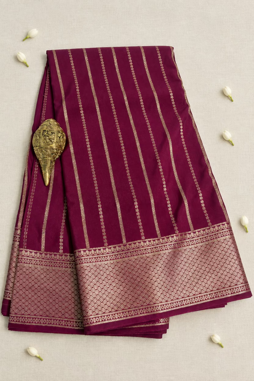 Wine Semi Mysore Silk