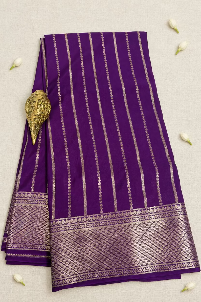 Purple Semi Mysore Silk