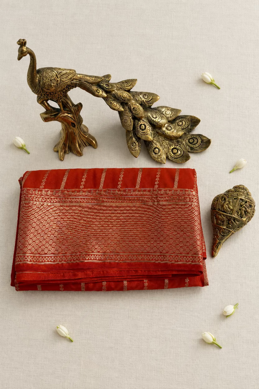 Orange Semi Mysore Silk