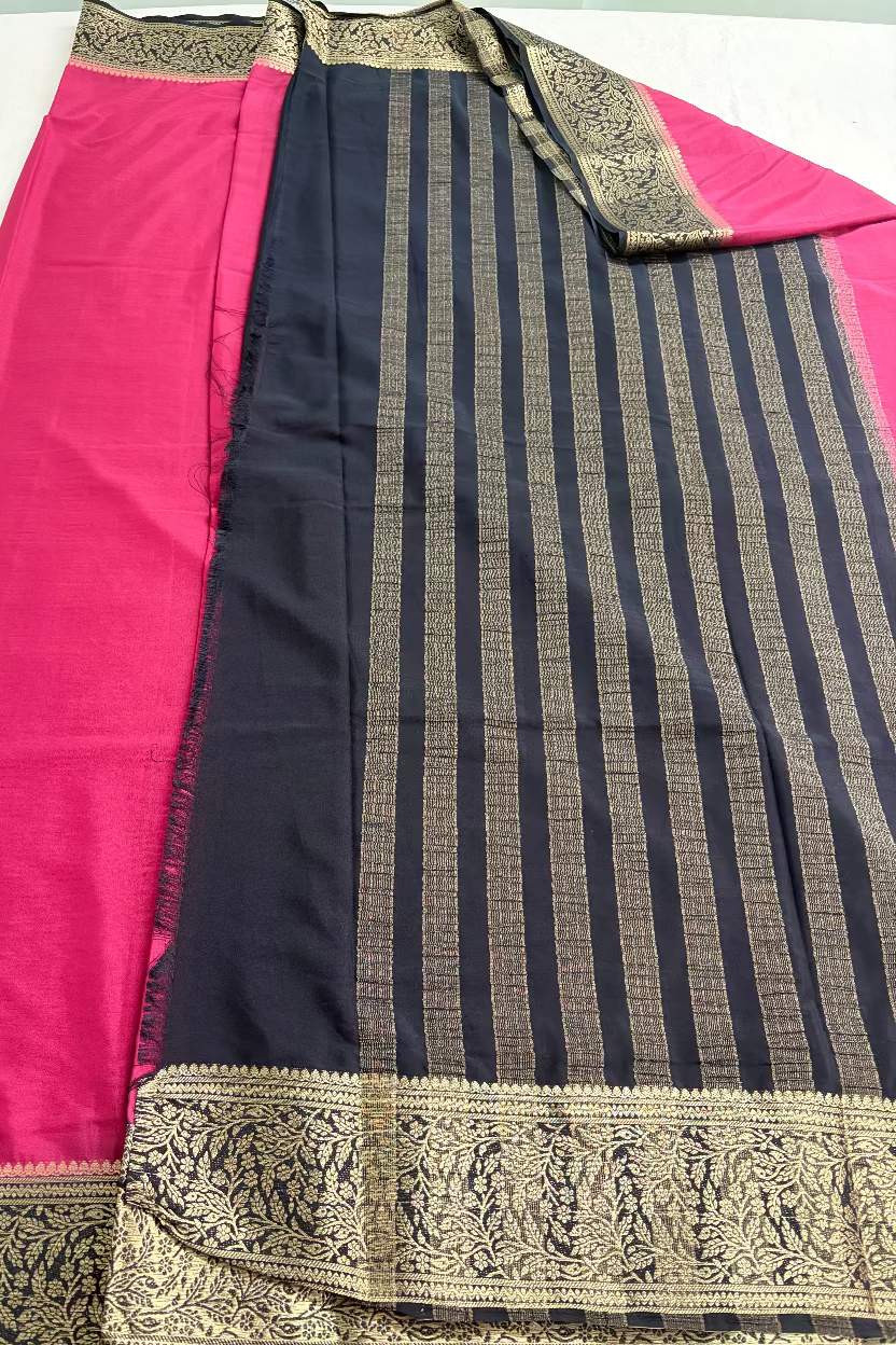 Rani Pink Semi Mysore Silk