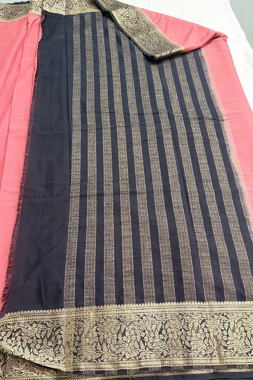 Dusty Rose Pink Semi Mysore Silk