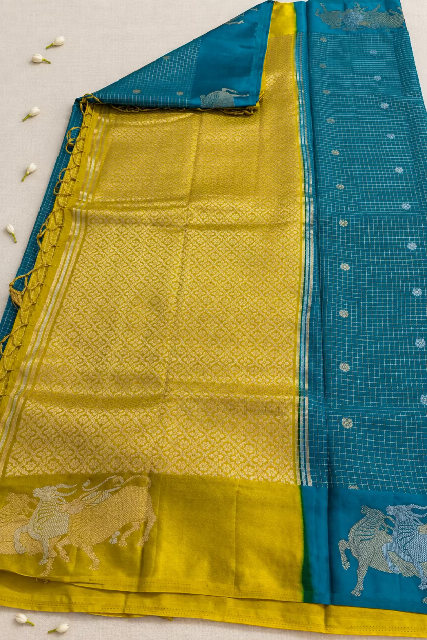 Teal Blue Viscose Satin Silk