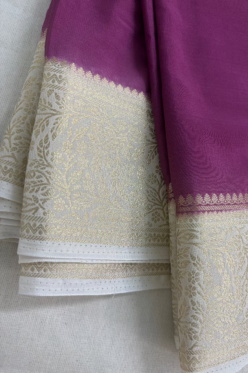 Magenta Pink Semi Mysore silk