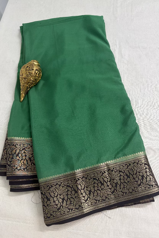 Emerald Green Semi Mysore Silk