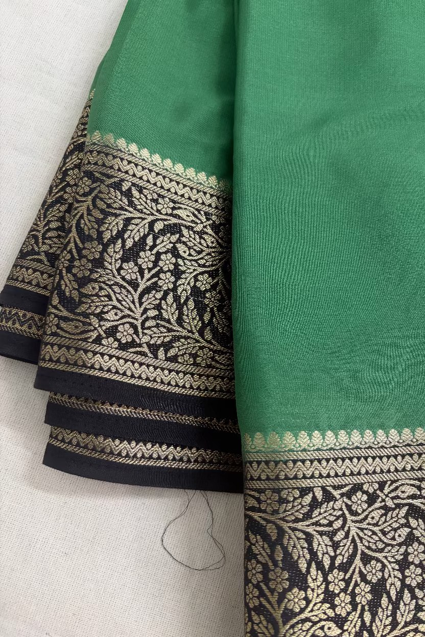 Emerald Green Semi Mysore Silk
