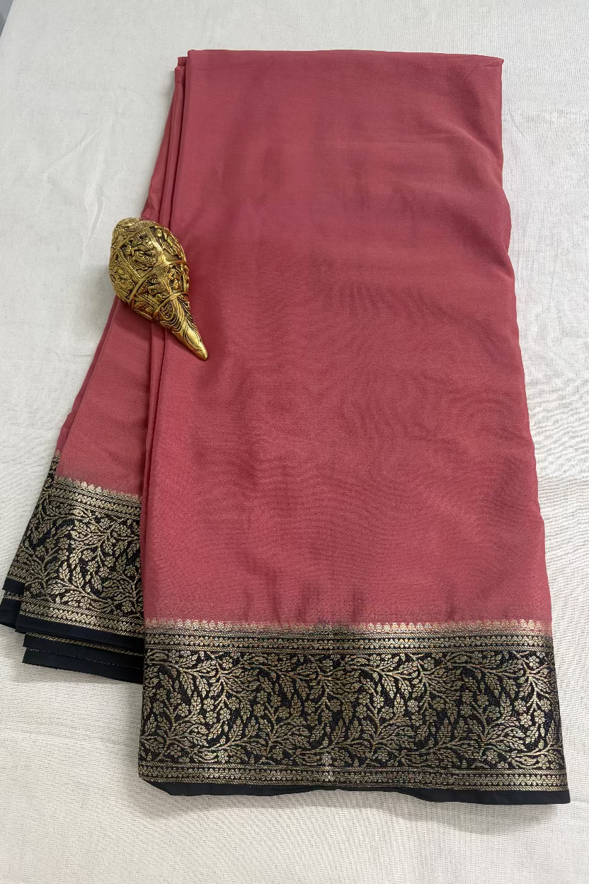 Dusty Rose Pink Semi Mysore Silk