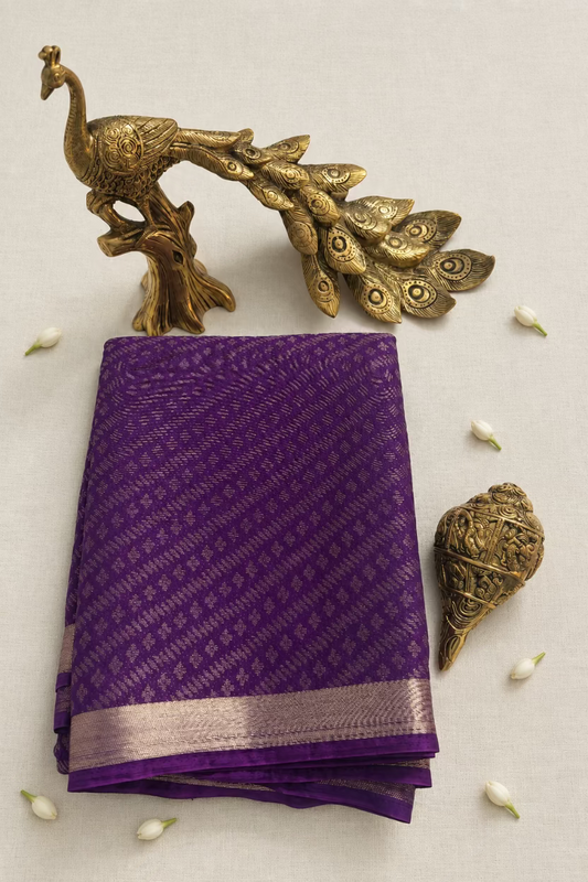 Purple Chinnon Crepe Silk