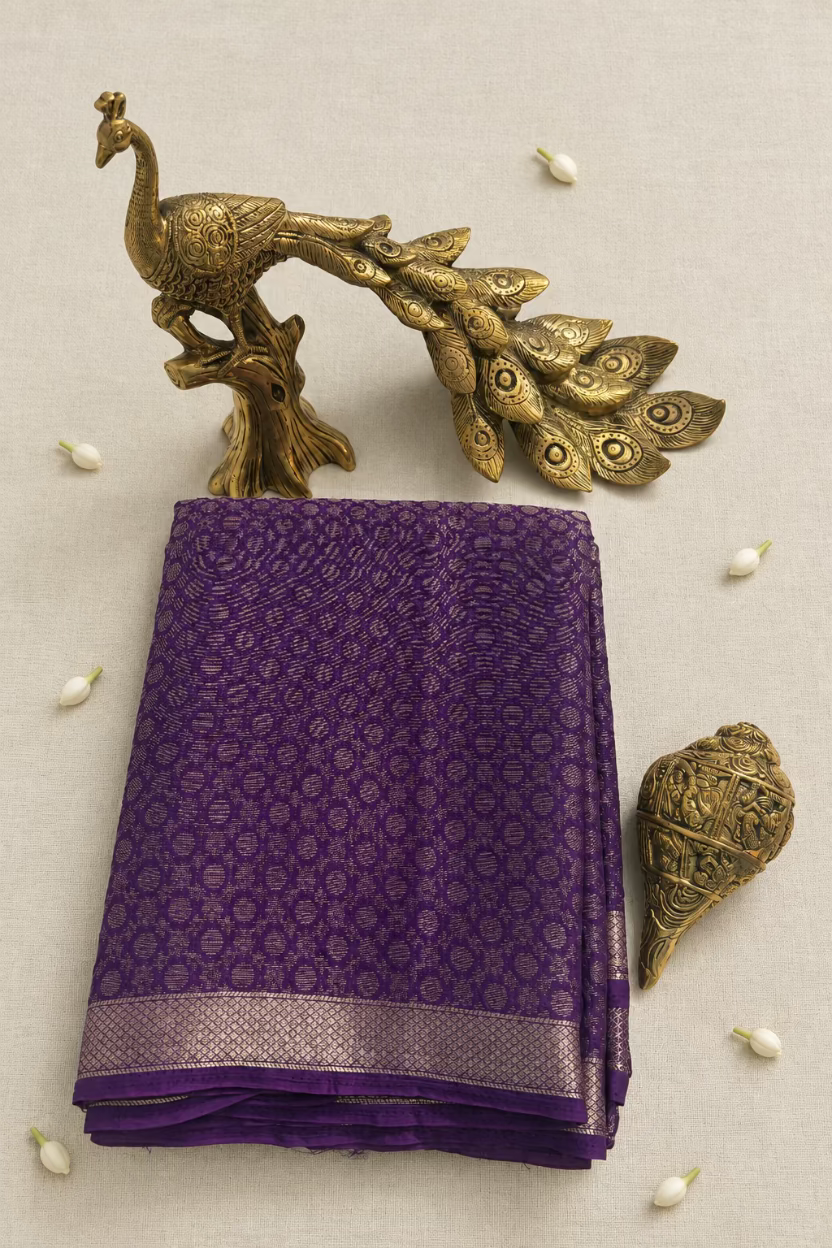 Purple Chinnon Crepe Silk