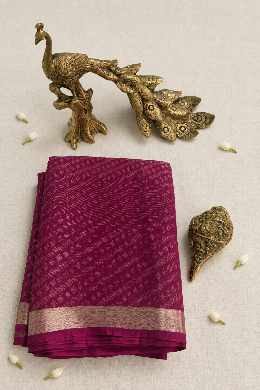 Wine Chinnon Crepe Silk