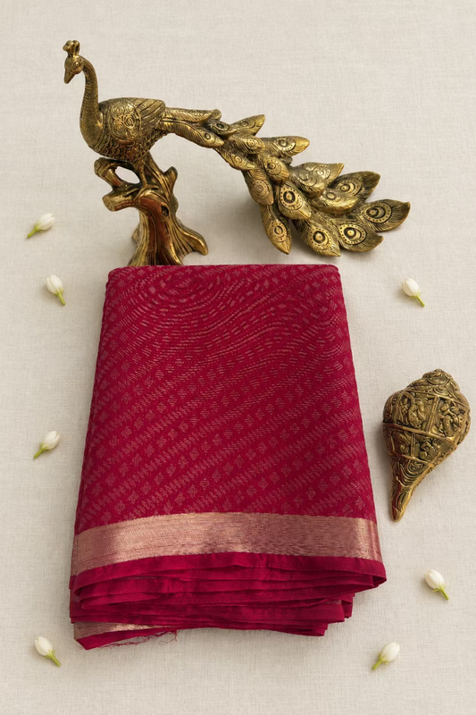 Red Chinnon Crepe Silk