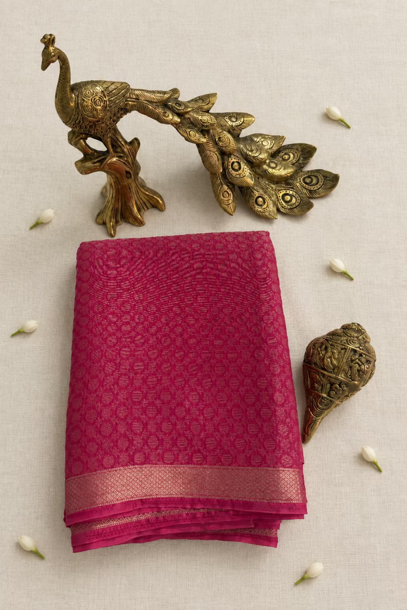 Rose Pink Chinnon Crepe Silk