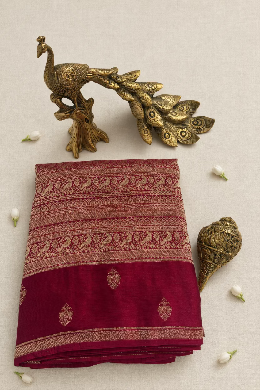 Red Georgette Chinnon Silk