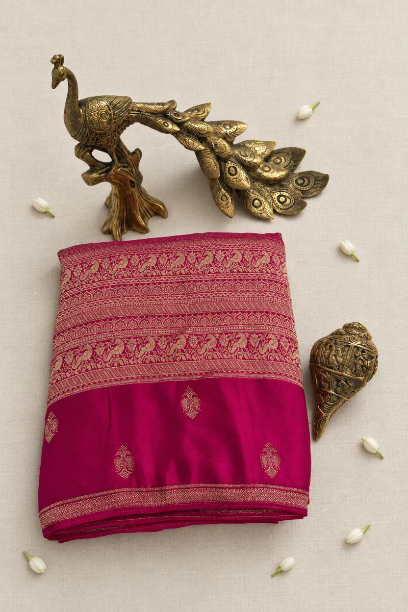 Pink Georgette Chinnon Silk