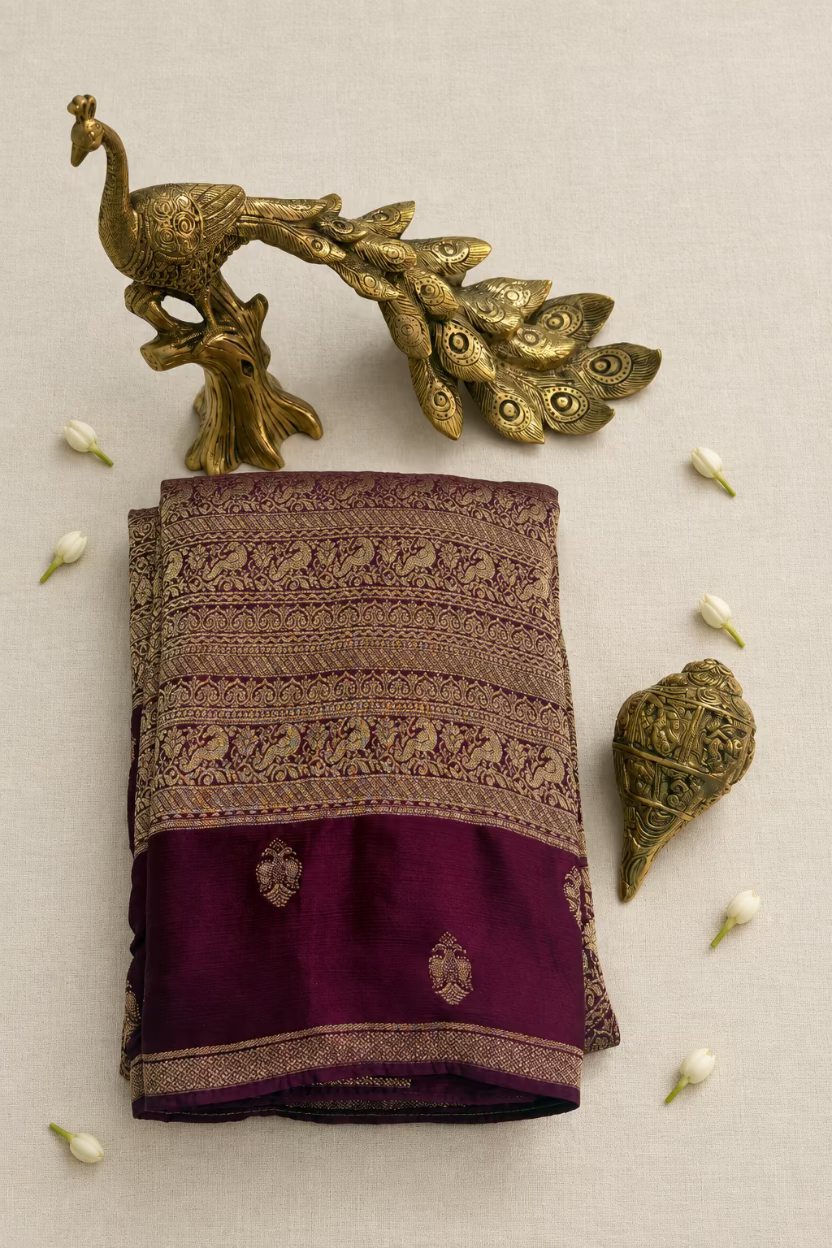 Wine Georgette chinnon silk