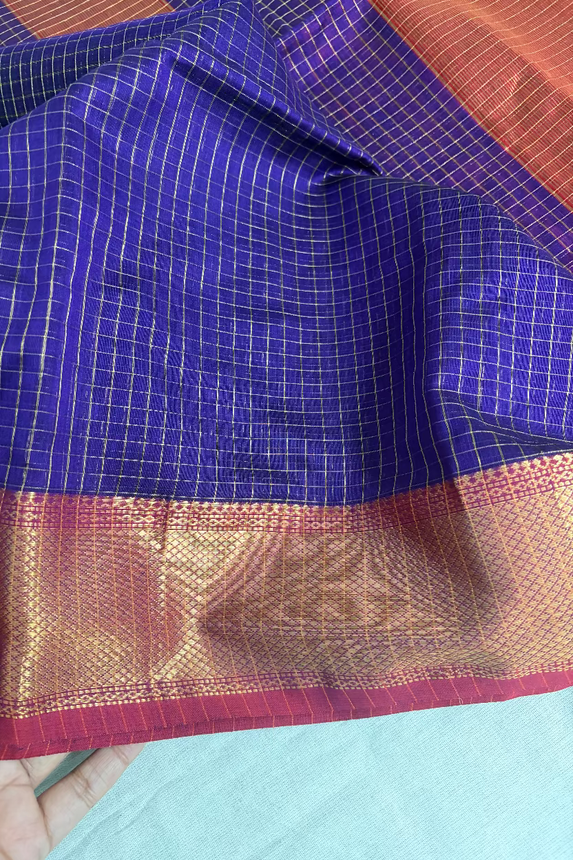 Royal Purple Maheshwari Silk Handloom