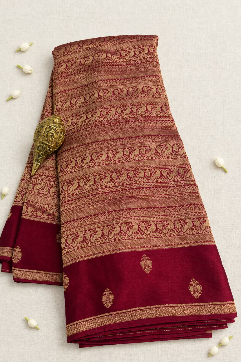 Red Georgette Chinnon Silk