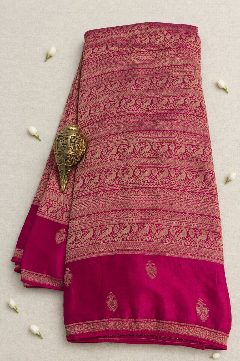 Pink Georgette Chinnon Silk