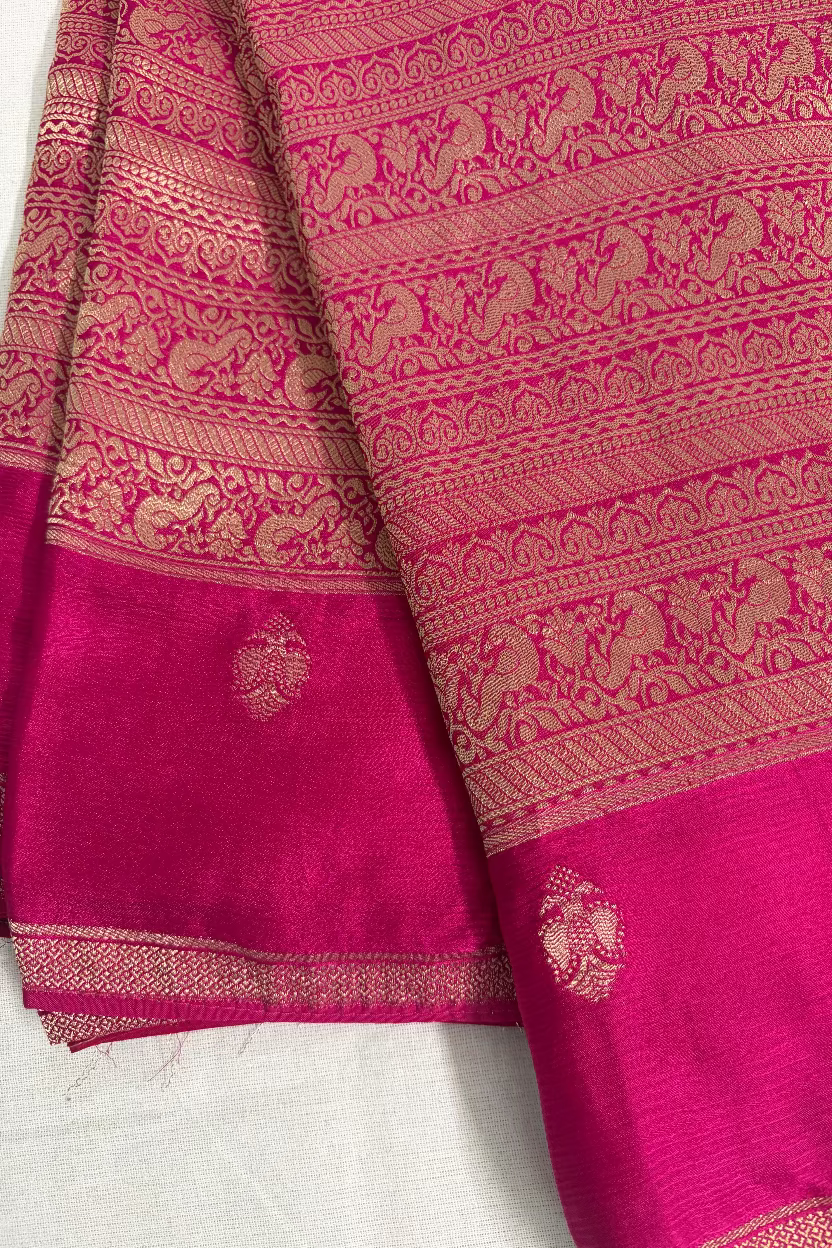 Pink Georgette Chinnon Silk