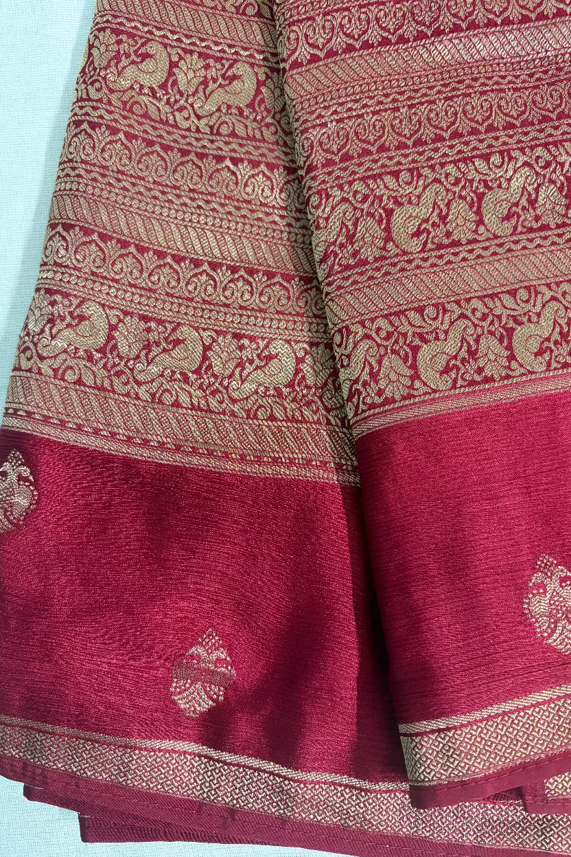 Red Georgette Chinnon Silk