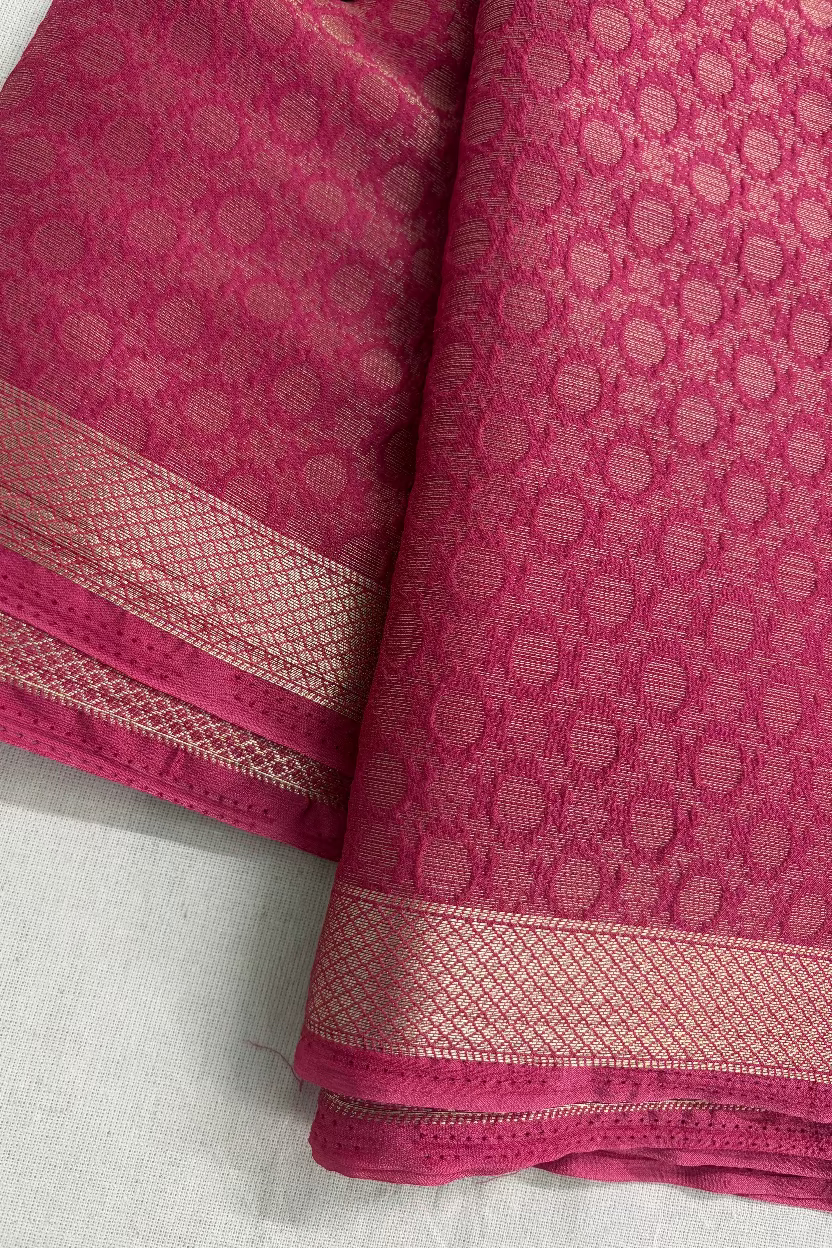 Rose Pink Chinnon Crepe Silk