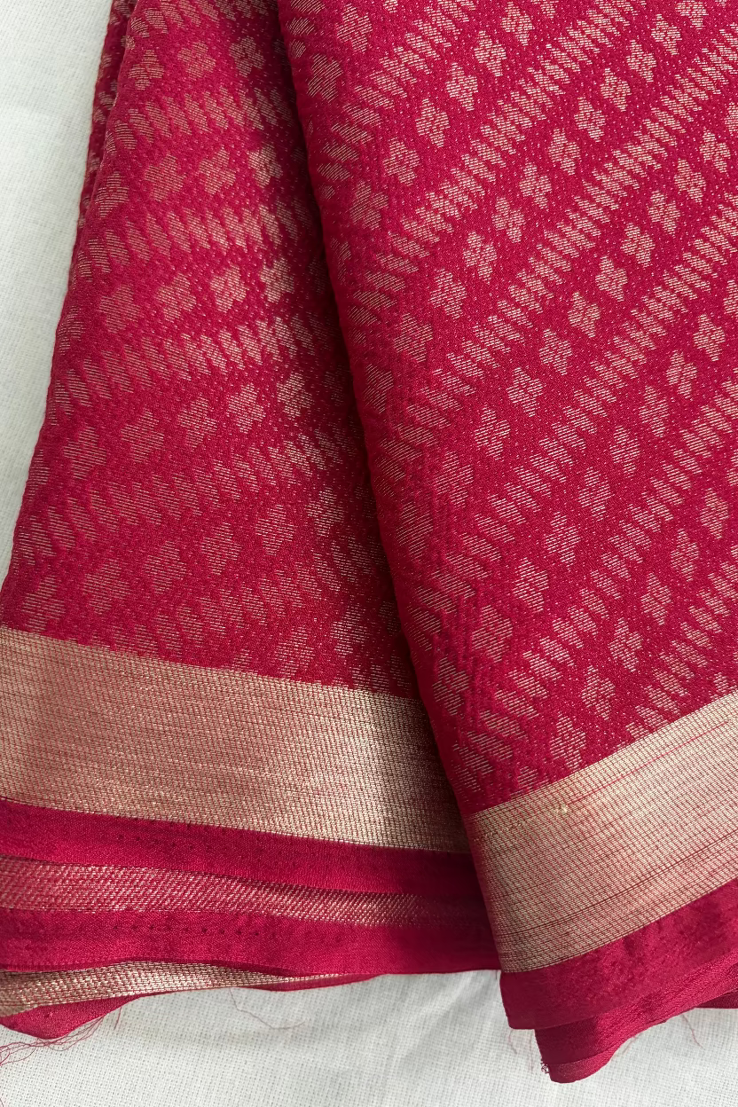 Red Chinnon Crepe Silk
