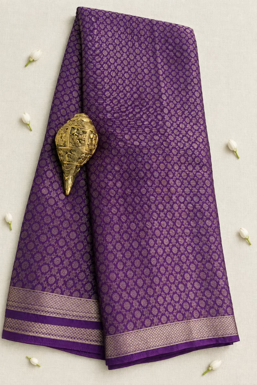 Purple Chinnon Crepe Silk