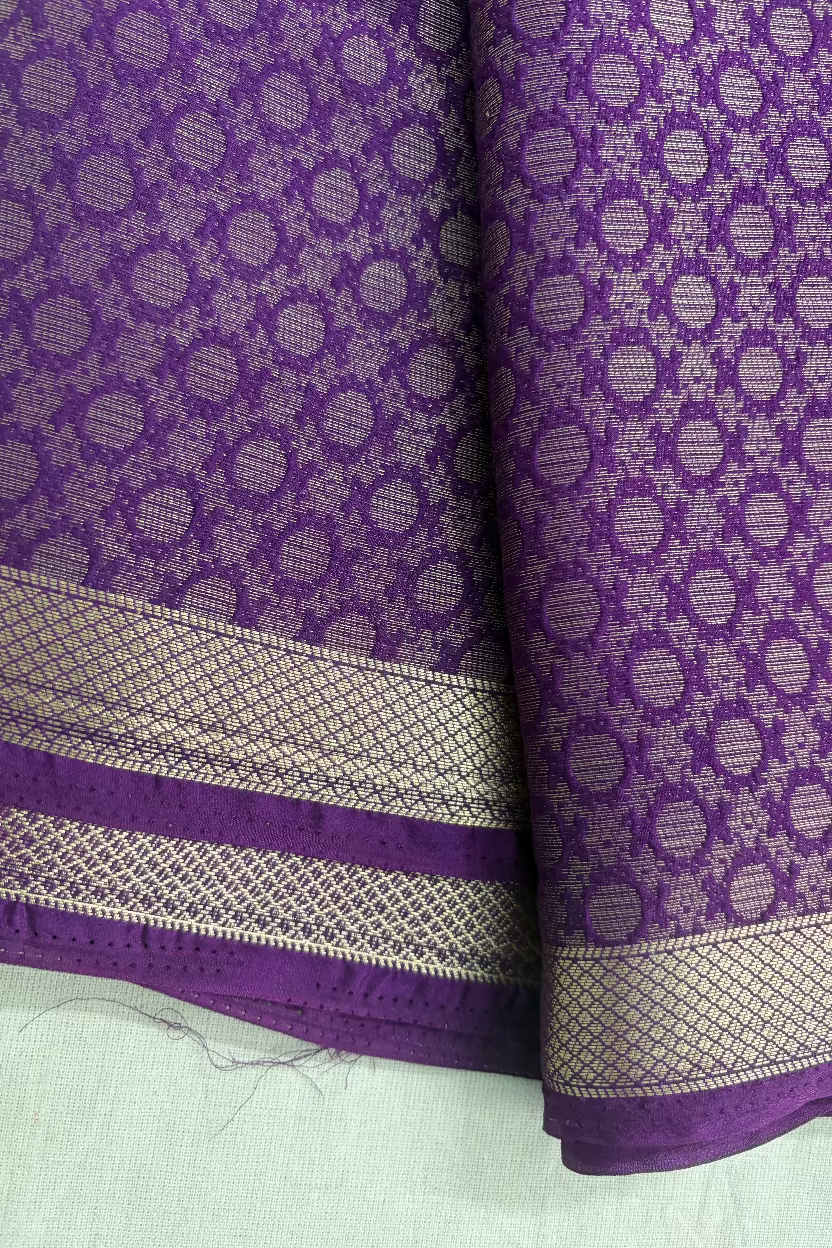 Purple Chinnon Crepe Silk