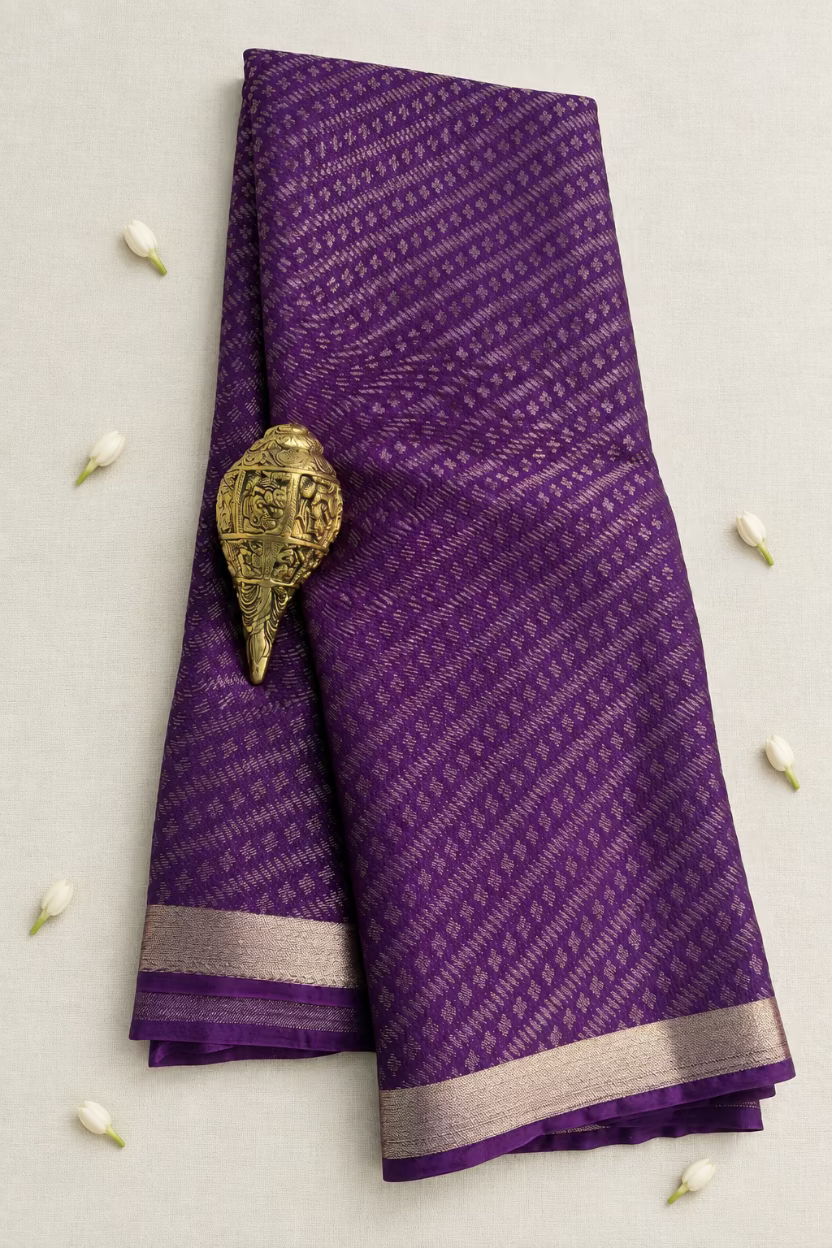 Purple Chinnon Crepe Silk