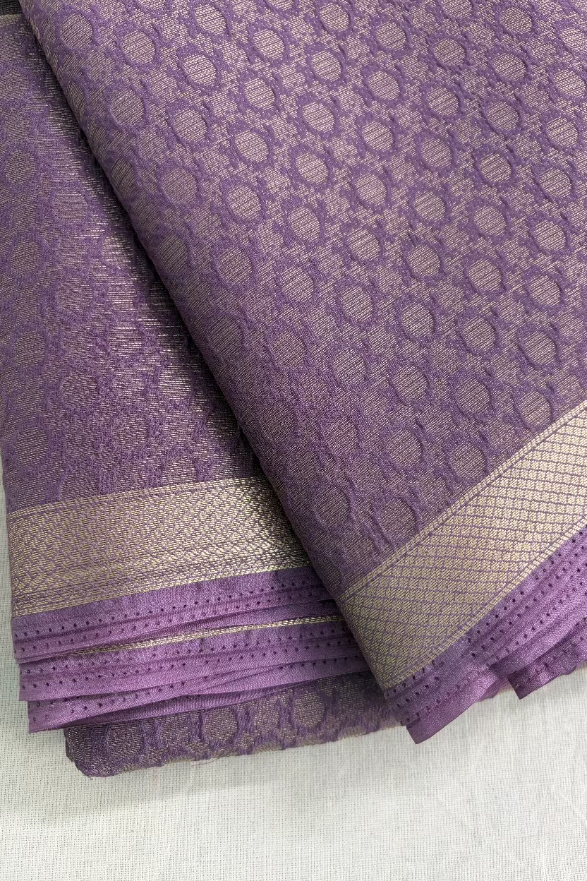 Lilac Purple Chinnon crepe Silk