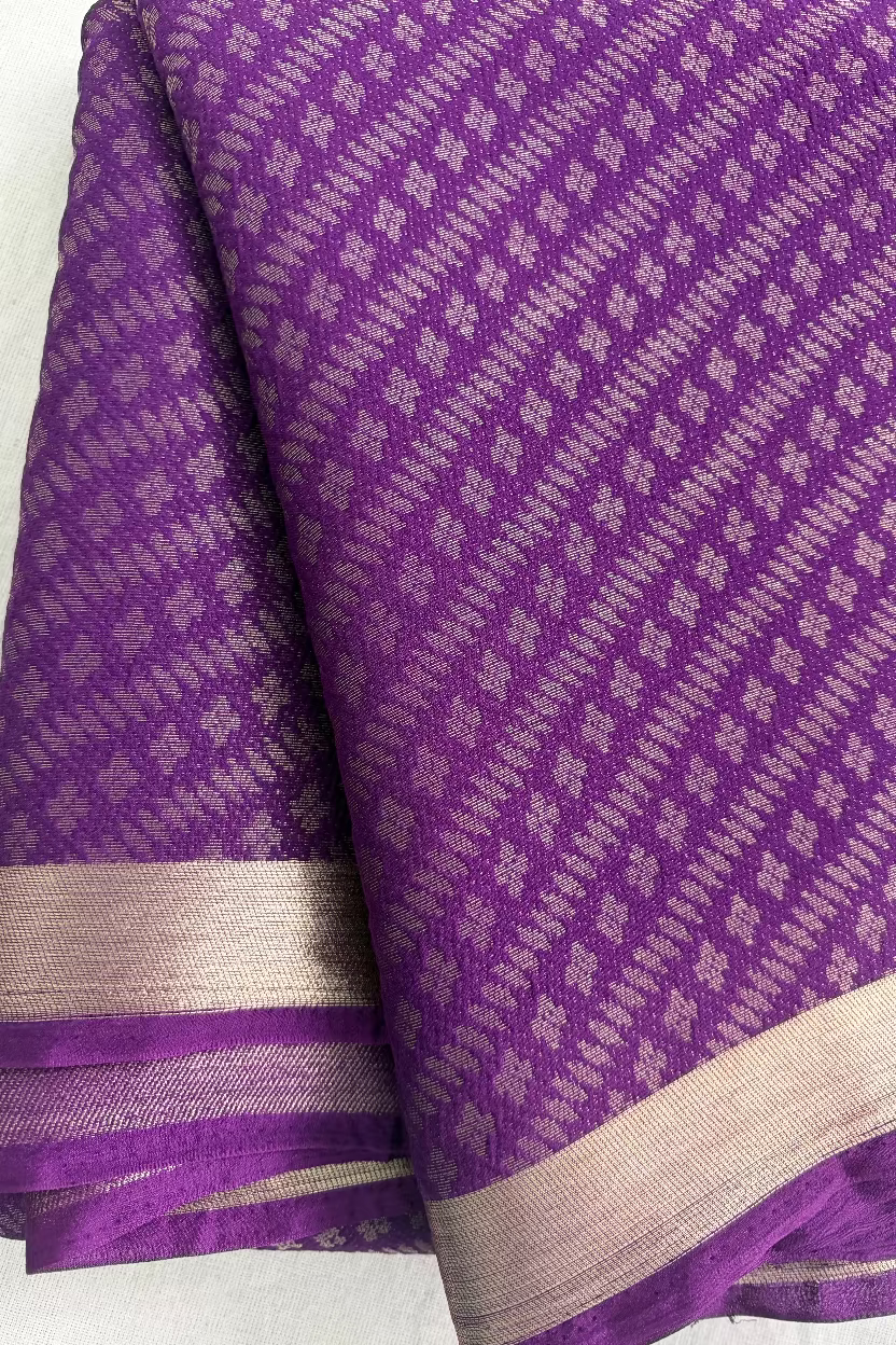 Purple Chinnon Crepe Silk