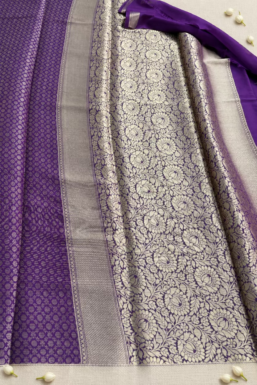 Purple Chinnon Crepe Silk