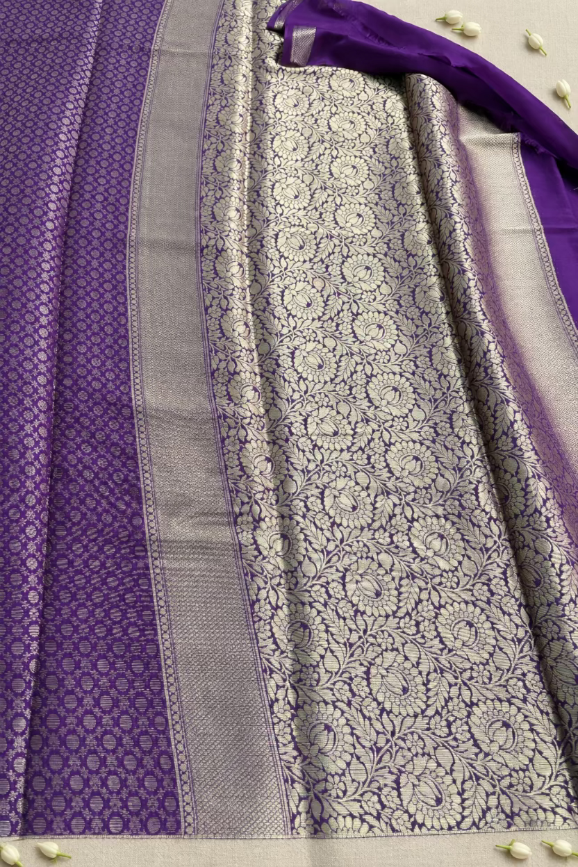 Purple Chinnon Crepe Silk